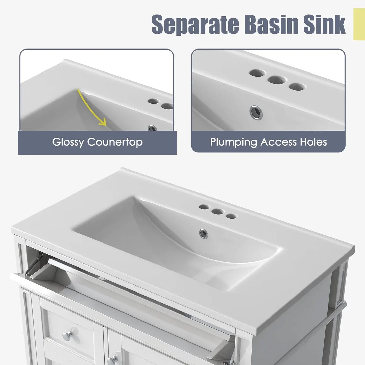 30" Modern Freestanding Storage Cabinet