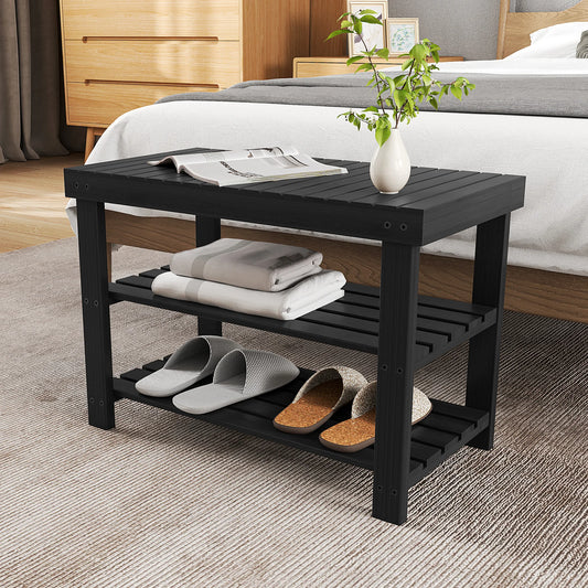 3-Tier Bamboo Entryway Benches Shoe Organizer