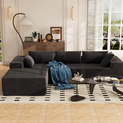 L Shape Modular Deep Seat Sectional Sofa