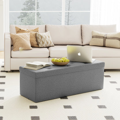 Folding Storage Ottoman Bench