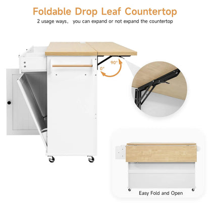 Mobile Kitchen Islands Rolling Trolleys with Spice Rack