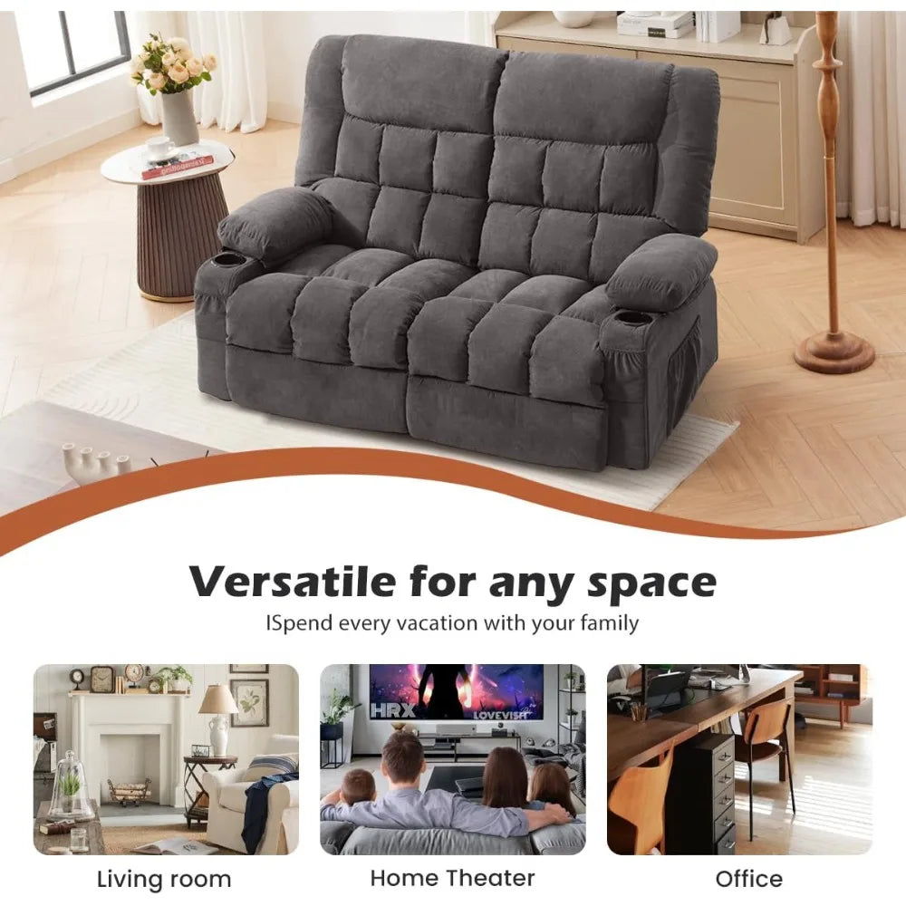 Recliner Loveseat with Cup Holders