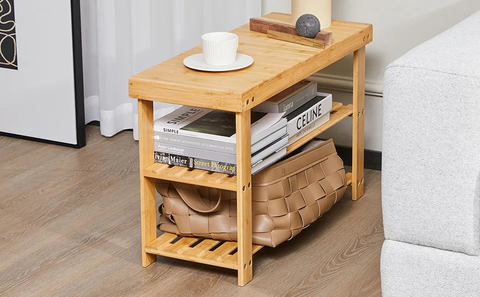 3-Tier Bamboo Entryway Benches Shoe Organizer
