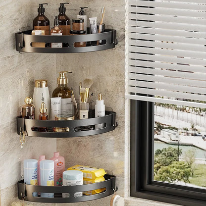Adhesive Bathroom Shelf Shower Caddy No-Drill Corner Towel Holder Floating Storage Organizer (1/2/3 Pack)