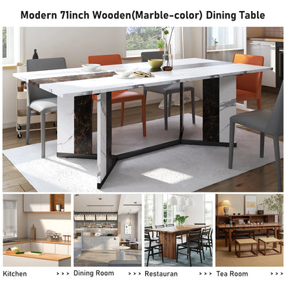 Large Rectangular White Dining Table