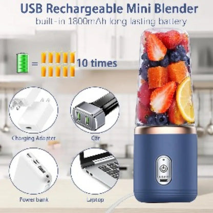 USB Rechargeable Mini Blender with 6 Blades