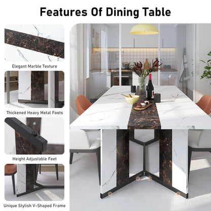 Large Rectangular White Dining Table