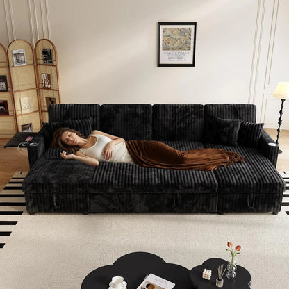 U Shaped Sleeper Sectional Sofa Pull Out Bed