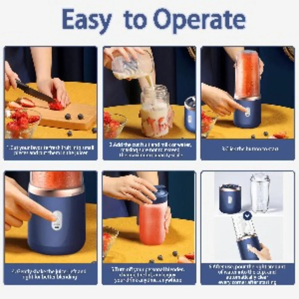 USB Rechargeable Mini Blender with 6 Blades