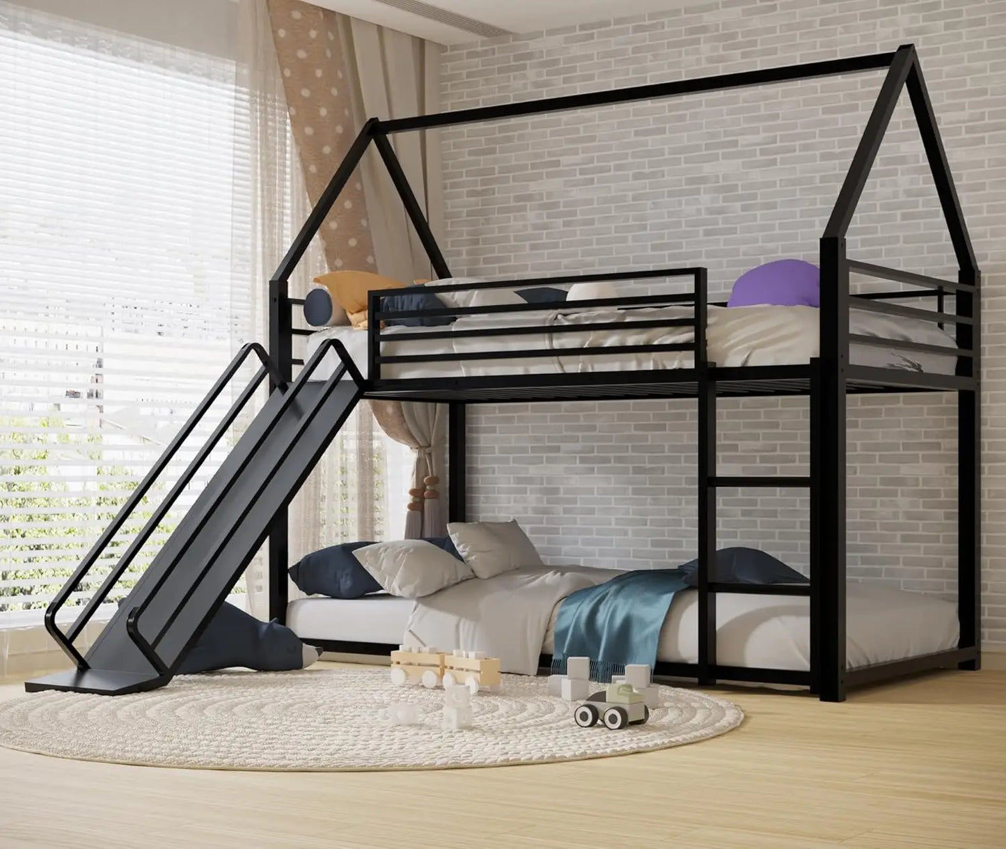 Twin Over Twin Bunk Bed with Slide