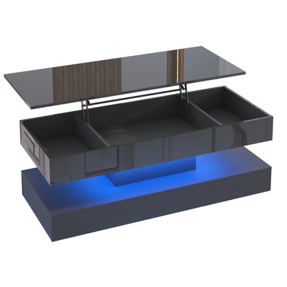 Center Table with Open Display Shelf & Large Storage Space