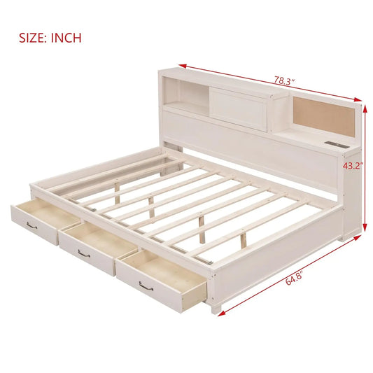 Full Size Daybed with USB Ports and Sockets
