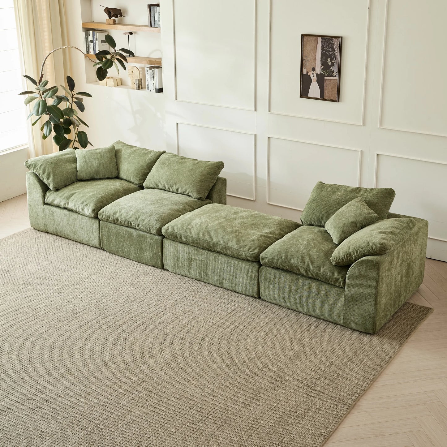 Modern Cloud L-Shaped 3-Seater Deep Seat Sofa