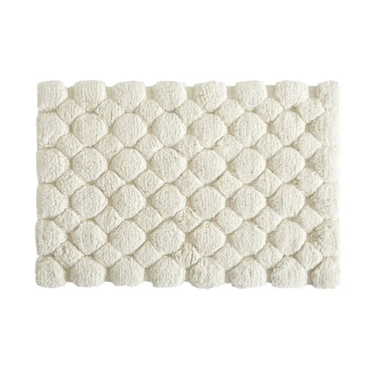 Ivory 2-Piece Cotton Bath Rug Set – 40x60cm&50x80cm Machine Washable Mats for Bathroom, Tub & Shower