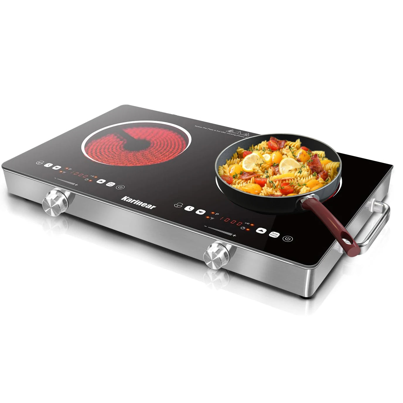 Karinear Ceramic Hob 2 Zones with Safety Lock