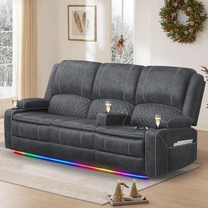 3 Seat Recliner Sofa with Console