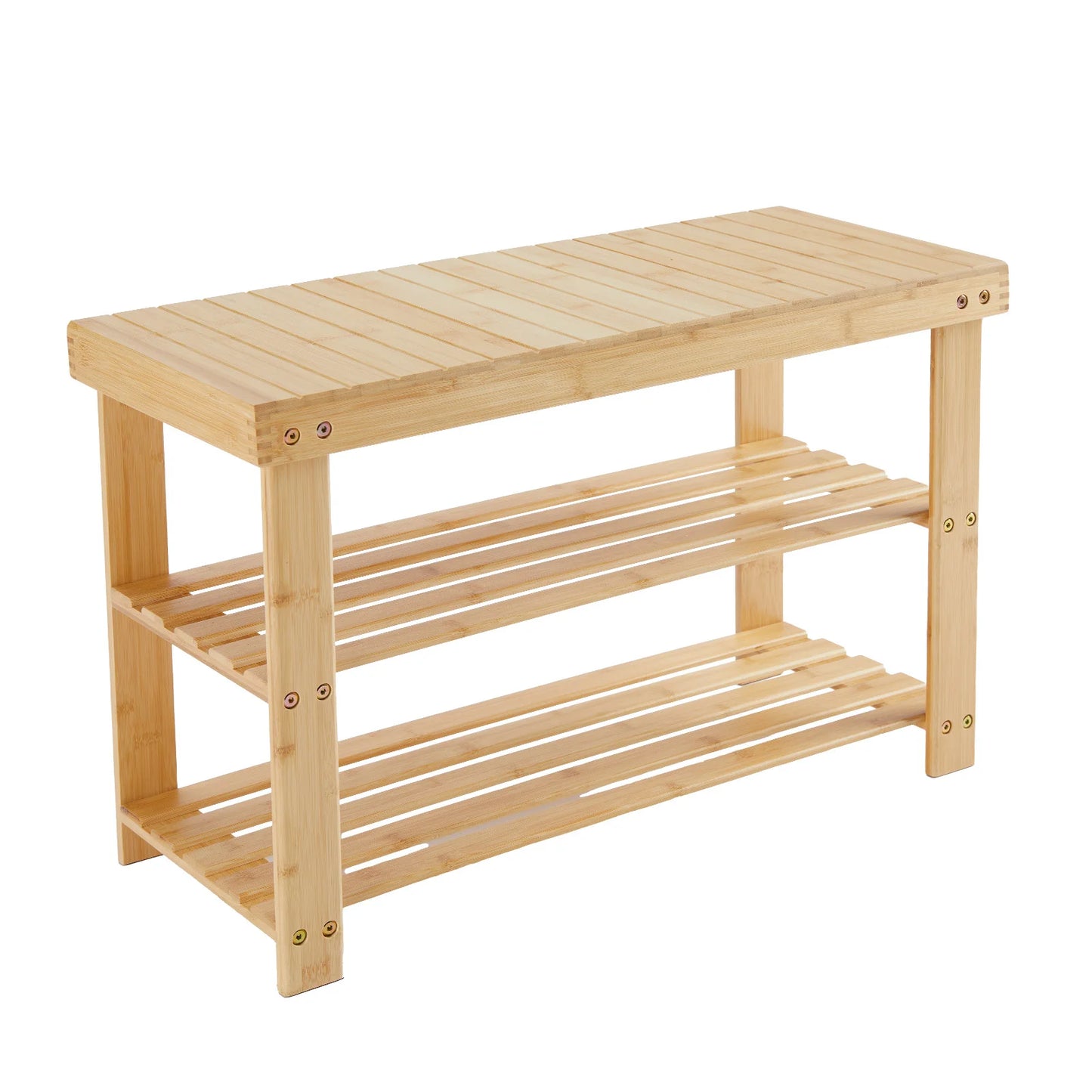 3-Tier Bamboo Entryway Benches Shoe Organizer
