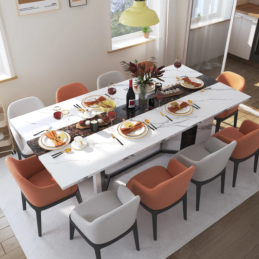 Large Rectangular White Dining Table