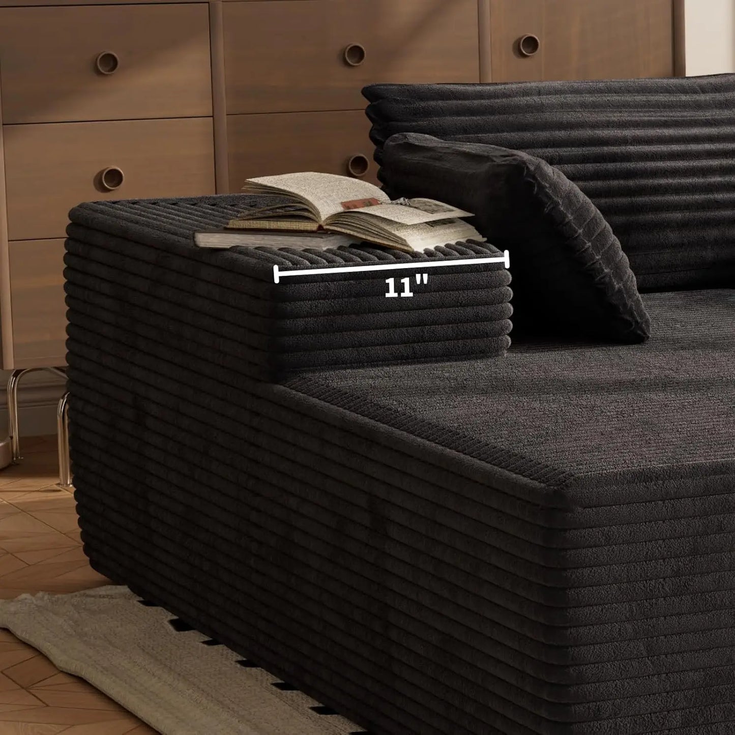 L Shape Modular Deep Seat Sectional Sofa