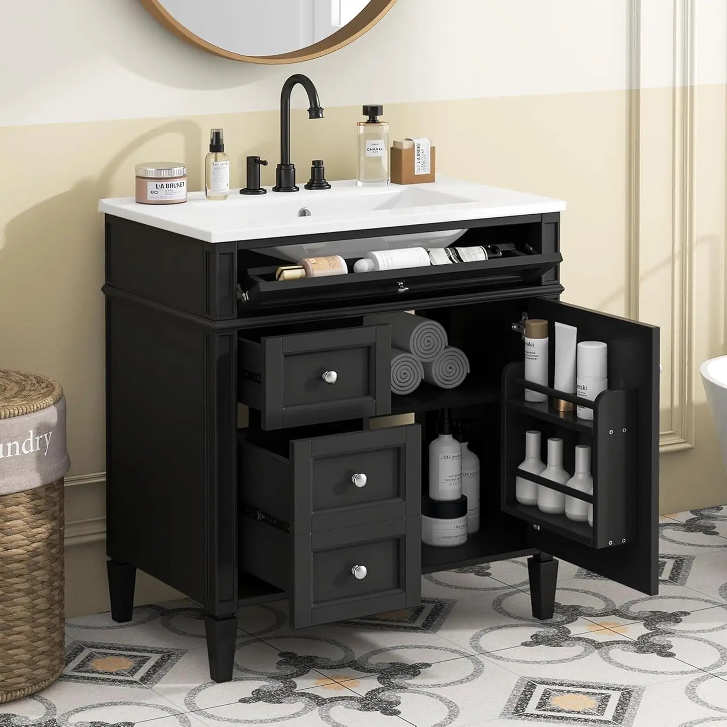30" Modern Freestanding Storage Cabinet