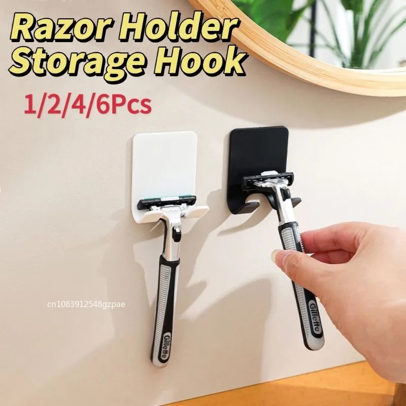 1/2/4/6Pcs Bathroom Razor Storage Hook