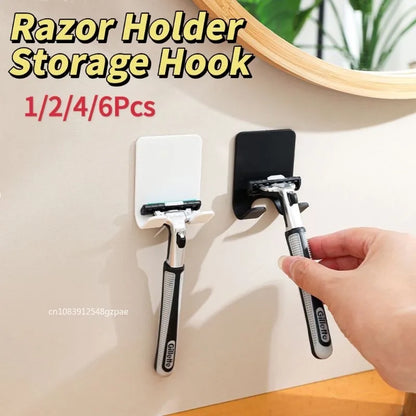 1/2/4/6Pcs Bathroom Razor Storage Hook