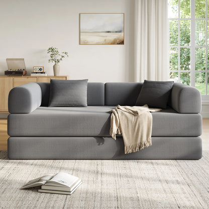 Convertible Floor Sofa Bed with Fixed-Shape Frame