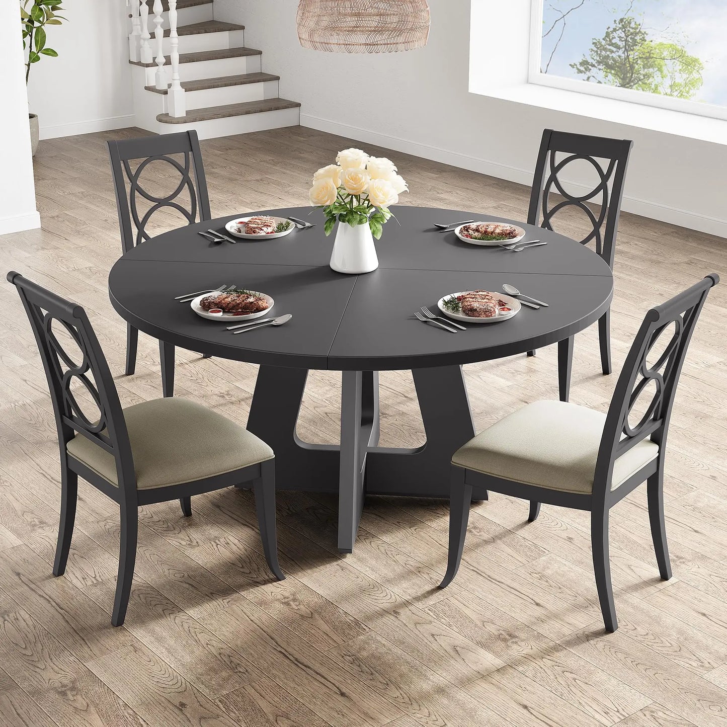 47-Inch Round Large Dining Table