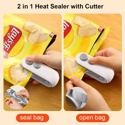 2 in 1 Rechargeable Mini Bag Sealer with Cutter