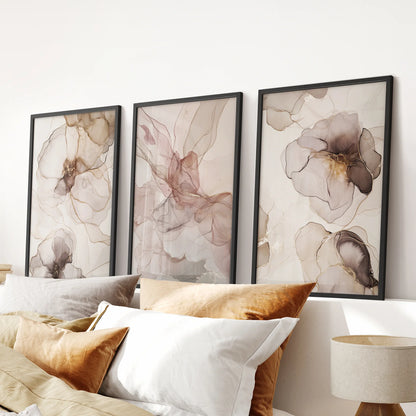 Neutral Abstract Watercolor 3 Piece Wall Art